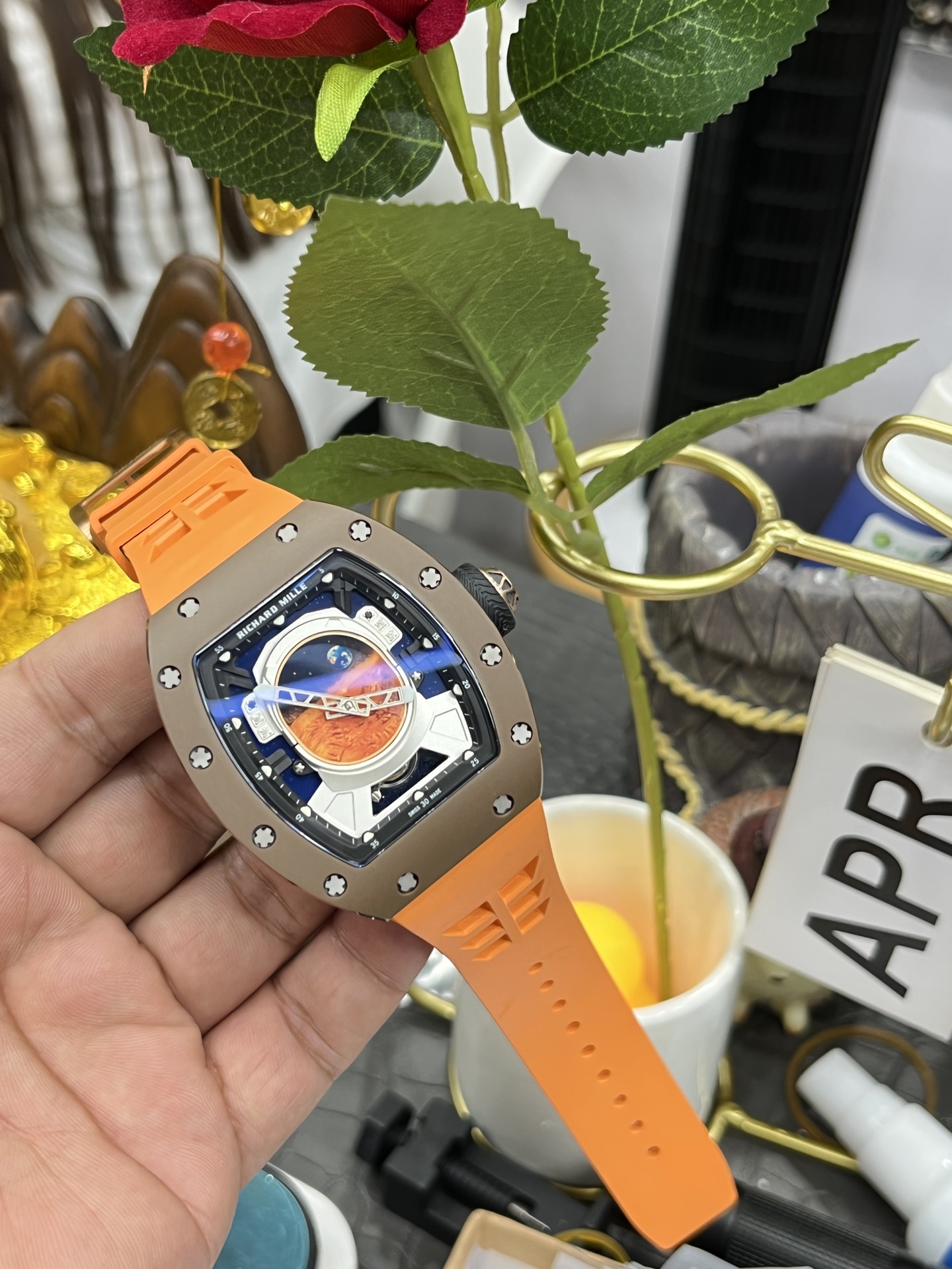 Richard Mille RM 52-05 Pharrell Williams Brown Cermet Tourbillon Replica Watch - Image 7