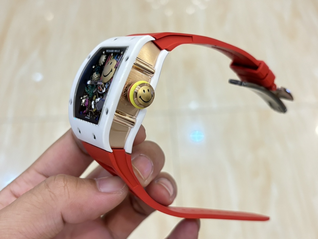 Richard Mille RM 88 Smiley Automatic Tourbillon Watch Replica, Red Rubber Strap - Image 6