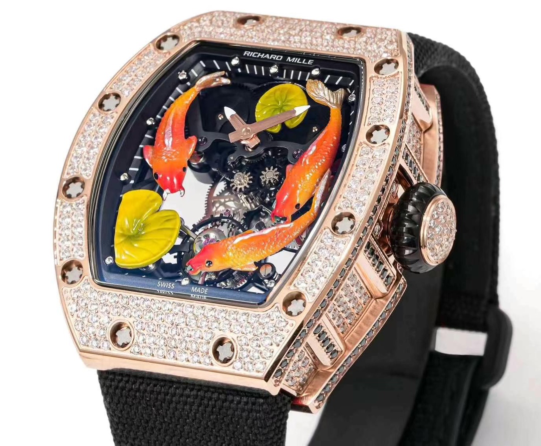 Replica Richard Mille RM S10 Koi Tourbillon Watch – Rose Gold & Diamond - Image 3