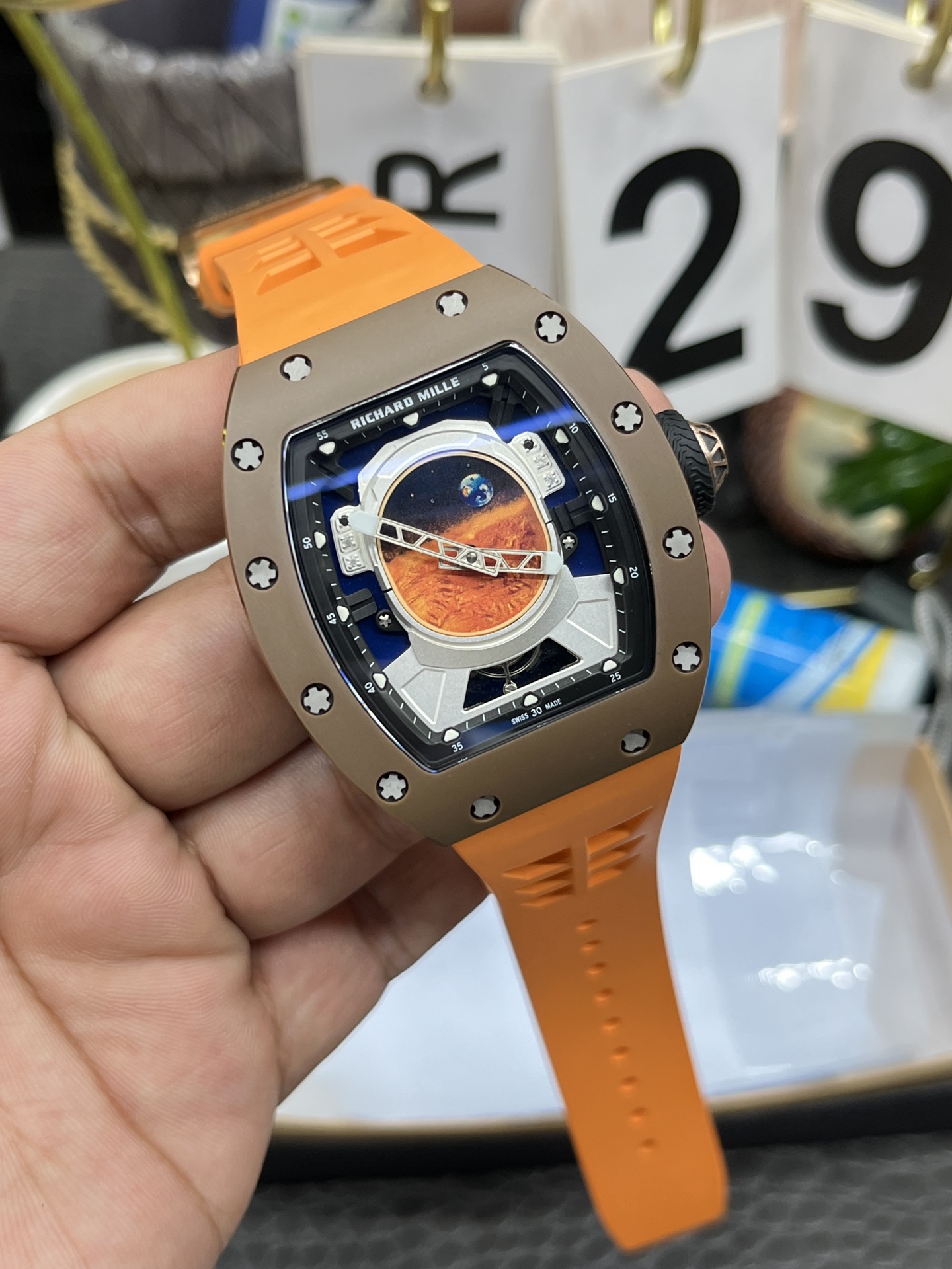 Richard Mille RM 52-05 Pharrell Williams Brown Cermet Tourbillon Replica Watch - Image 5