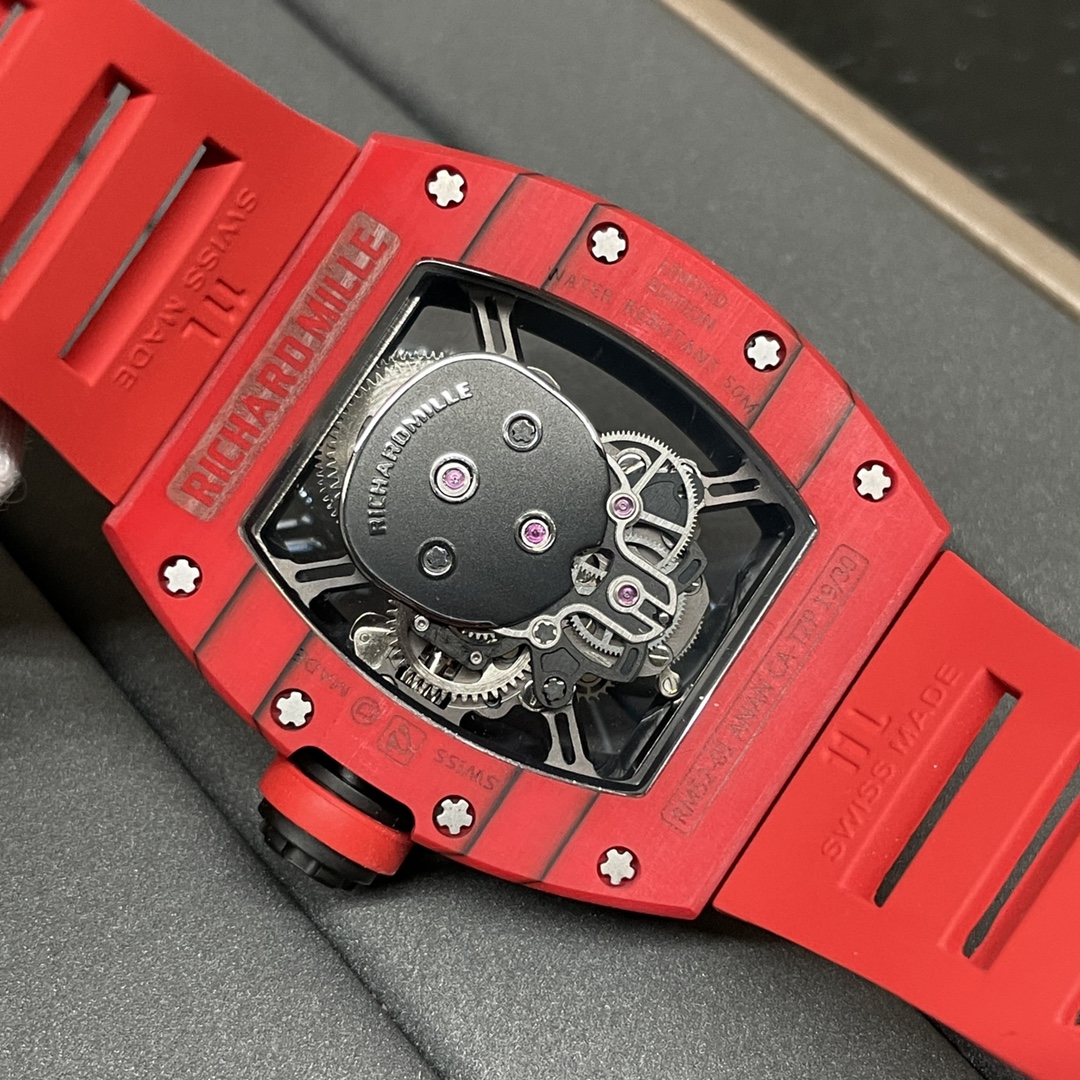 Replica Richard Mille RM 52-01 Skeleton Skull Dial Men’s Watch – Swiss Movement, Red Carbon Case - Image 9
