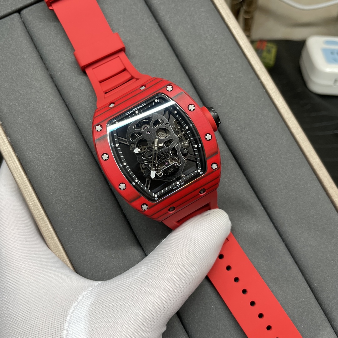 Replica Richard Mille RM 52-01 Skeleton Skull Dial Men’s Watch – Swiss Movement, Red Carbon Case - Image 2