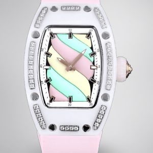 Swiss Replica Richard Mille RM 07-01 Bonbon Collection Pink Marshmallow – Diamond Ceramic Case, Ladies Luxury Watch
