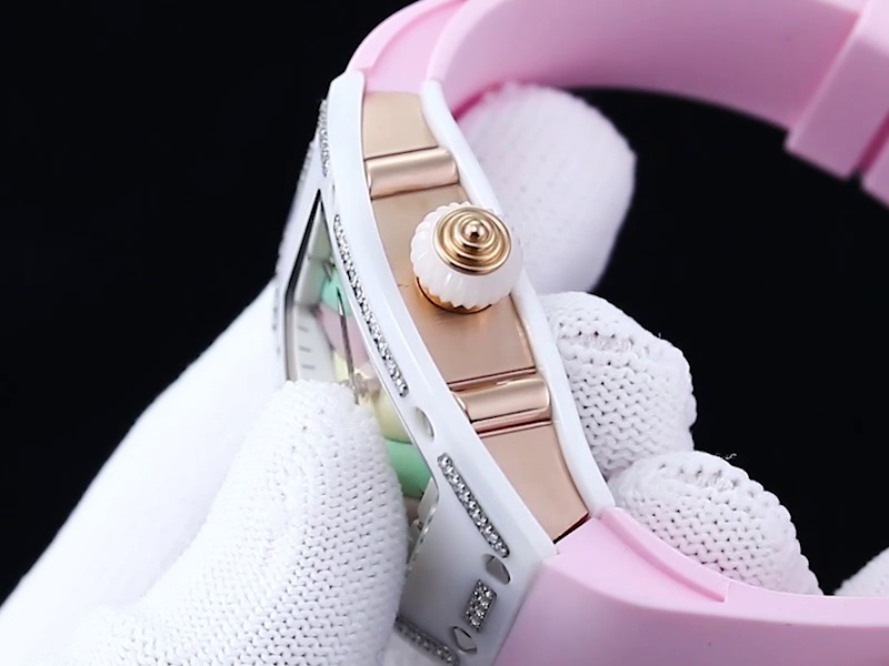 Swiss Replica Richard Mille RM 07-01 Bonbon Collection Pink Marshmallow – Diamond Ceramic Case, Ladies Luxury Watch - Image 7