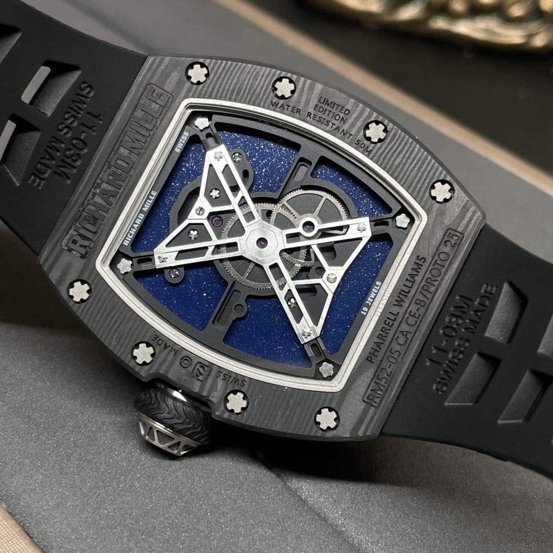 Replica Richard Mille RM 52-05 Tourbillon Pharrell Williams Men’s Watch – Carbon Case - Image 8