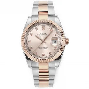 Rolex Datejust 41mm Two-Tone Rose Gold and Stainless Steel Watch with Diamond Dial