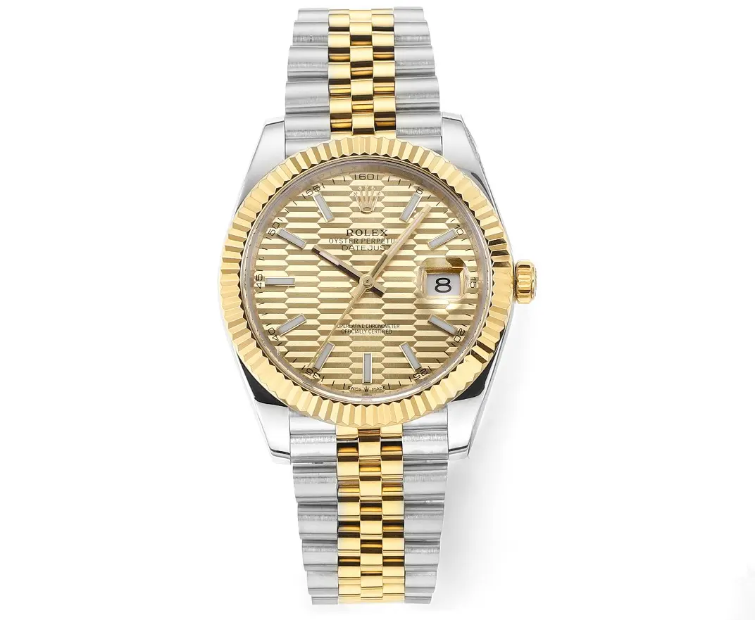 Rolex Datejust 41mm Two-Tone Gold and Steel Watch with Fluted Bezel