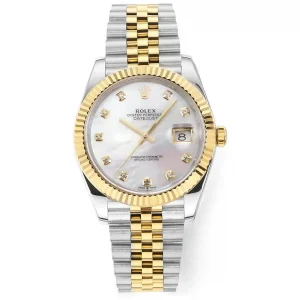 Rolex Datejust 41mm Two-Tone Gold and Steel Watch with Diamond Bezel