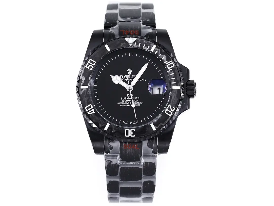 Rolex Submariner PARAKEET – Black Custom Carbon Fiber Bezel, Gradient Green Dial
