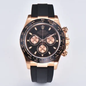 Rolex Daytona Watch – Black Dial with Rubber Strap