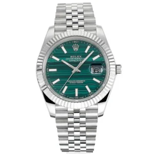 Rolex Datejust 41 Custom Malachite Dial Green Watch