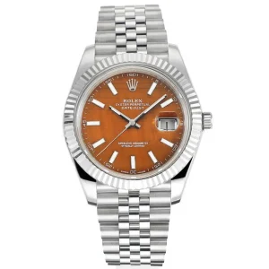 Rolex Datejust 41 Custom Orange Dial Steel