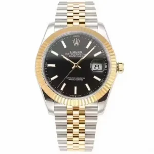 Rolex Datejust 41mm Black Dial Two-Tone Jubilee Bracelet