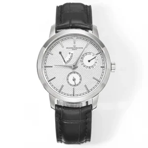 Vacheron Constantin Traditionnelle 83520/000R-9909 – Silver Dial, Black Leather Strap, Multi-Function Automatic Quality