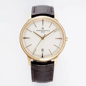 Vacheron Constantin Patrimony 85180 – Gold Case, Brown Leather Strap, Minimalist Design, Best