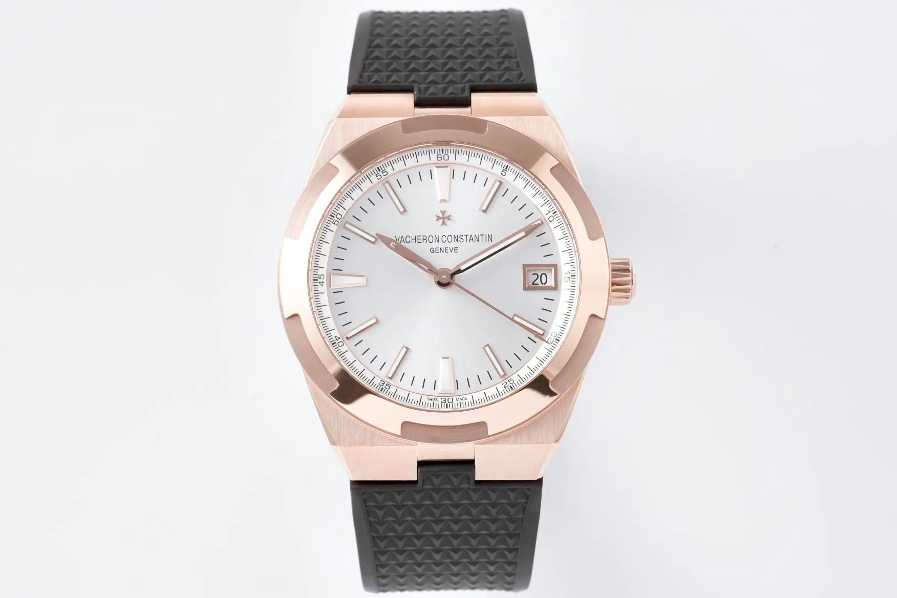 Vacheron Constantin Overseas 4500V Series – Rose Gold Case, Black Rubber Strap, Luxury