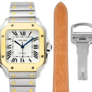 Cartier Santos de Cartier Watch Silver Gold White