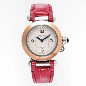 Cartier Pasha de Cartier Ladies Watch Red Leather