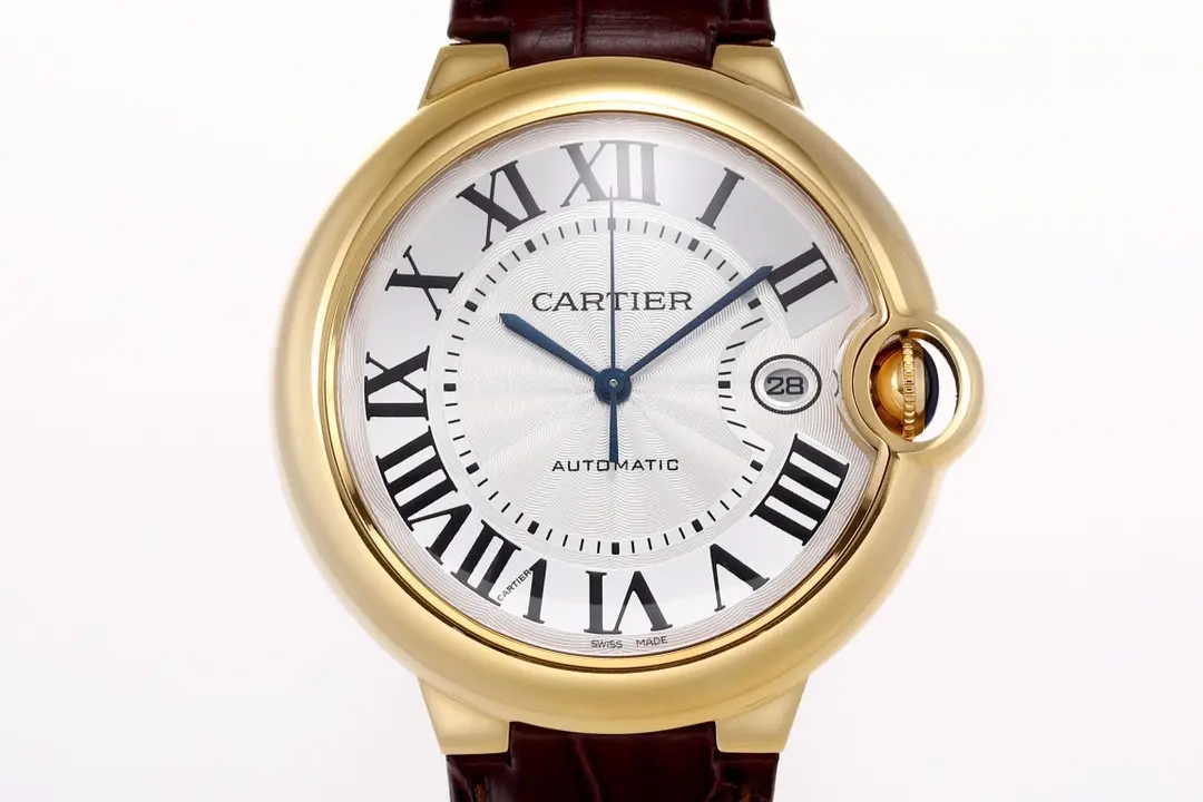 Cartier Ballon Bleu 42mm Gold Automatic Brown Leather - Image 8