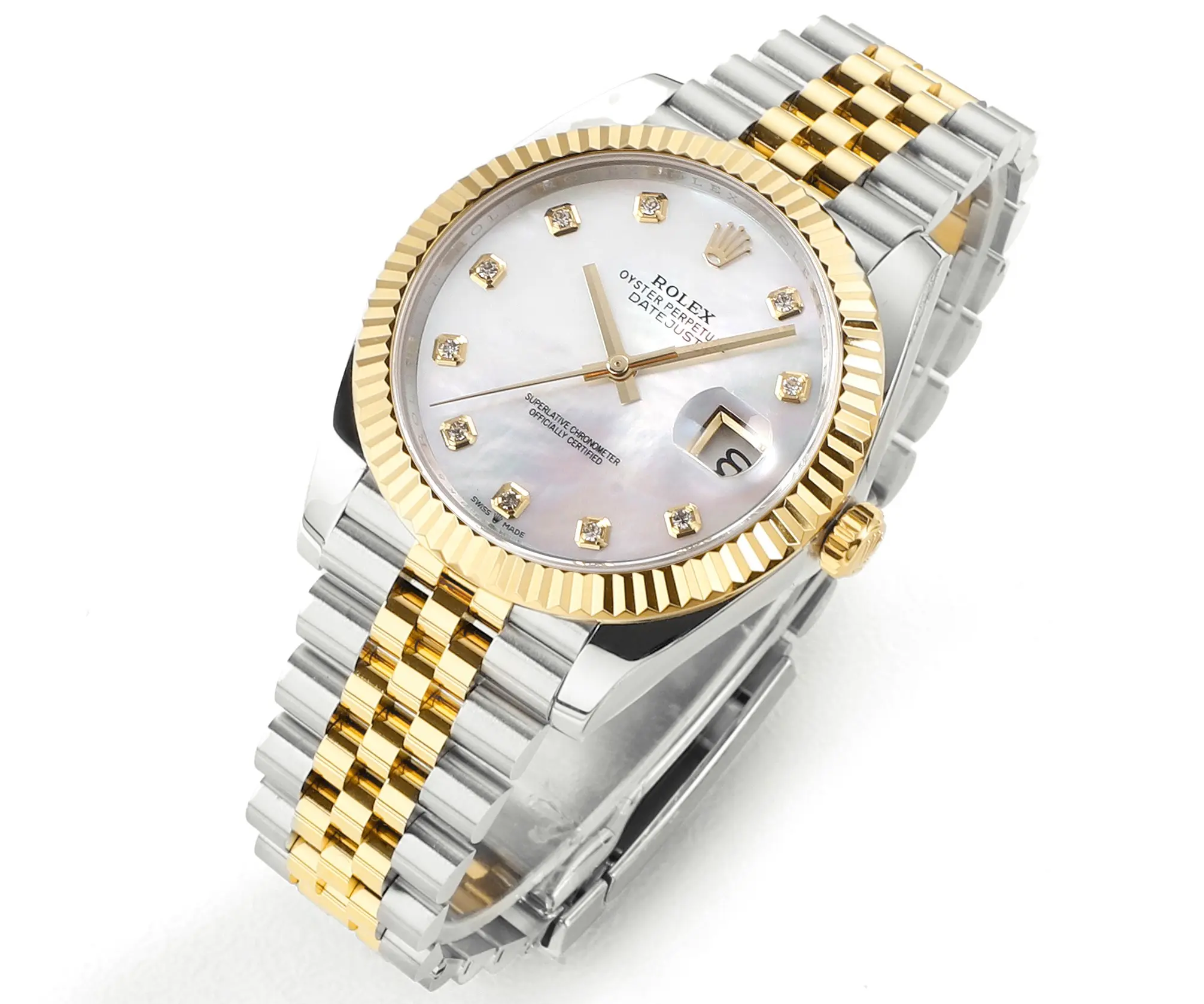 Rolex Datejust 41mm Two-Tone Gold and Steel Watch with Diamond Bezel - Image 2