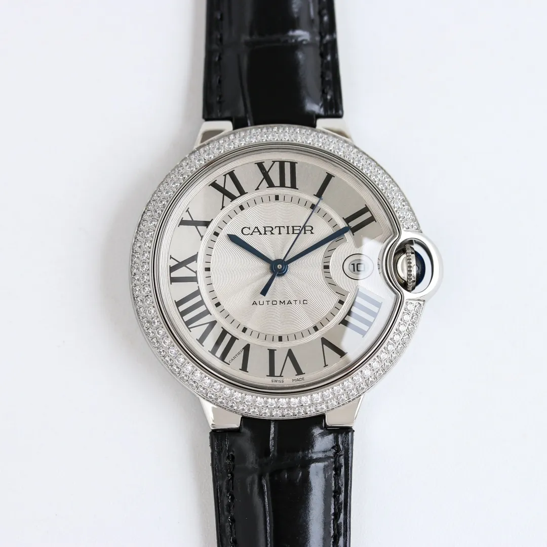 Cartier Ballon Bleu 40 Automatic Black Leather Watch – High-Quality Cartier