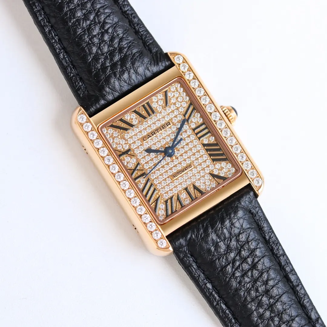 Cartier Tank MK3 Rose Gold Black Leather - Image 2