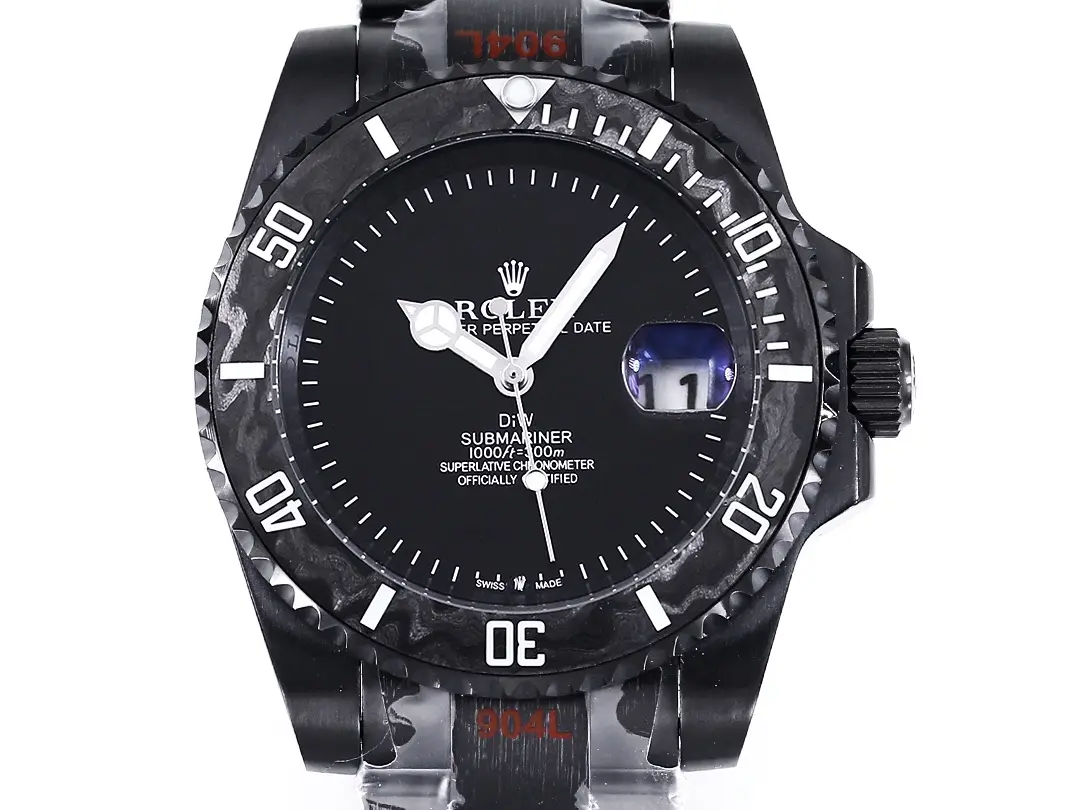 Rolex Submariner PARAKEET – Black Custom Carbon Fiber Bezel, Gradient Green Dial - Image 3