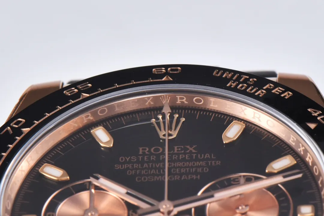 Rolex Daytona Watch – Black Dial with Rubber Strap - Image 3