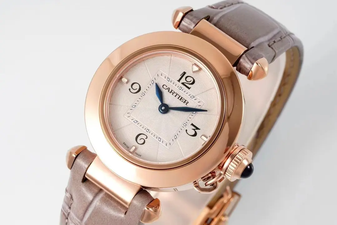 Cartier Pasha de Cartier Ladies Watch Rose Gold Leather Strap - Image 8
