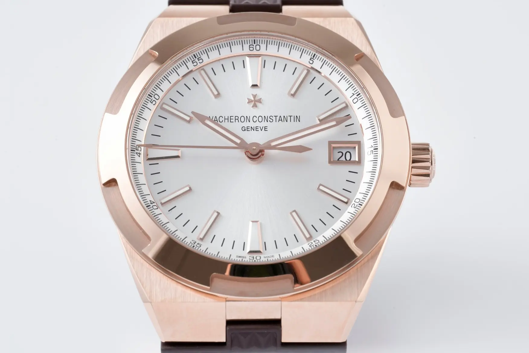 Vacheron Constantin Overseas 4500V Series – Rose Gold Case, Brown Rubber Strap, Luxury Automatic – Quality - Image 3