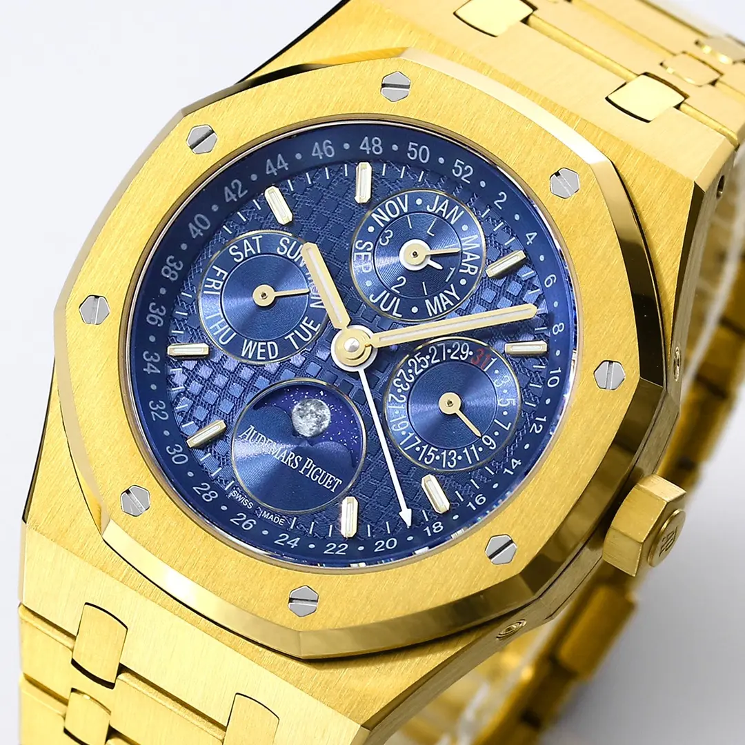 Audemars Piguet Royal Oak Perpetual Calendar Blue Dial Yellow Gold - Image 3