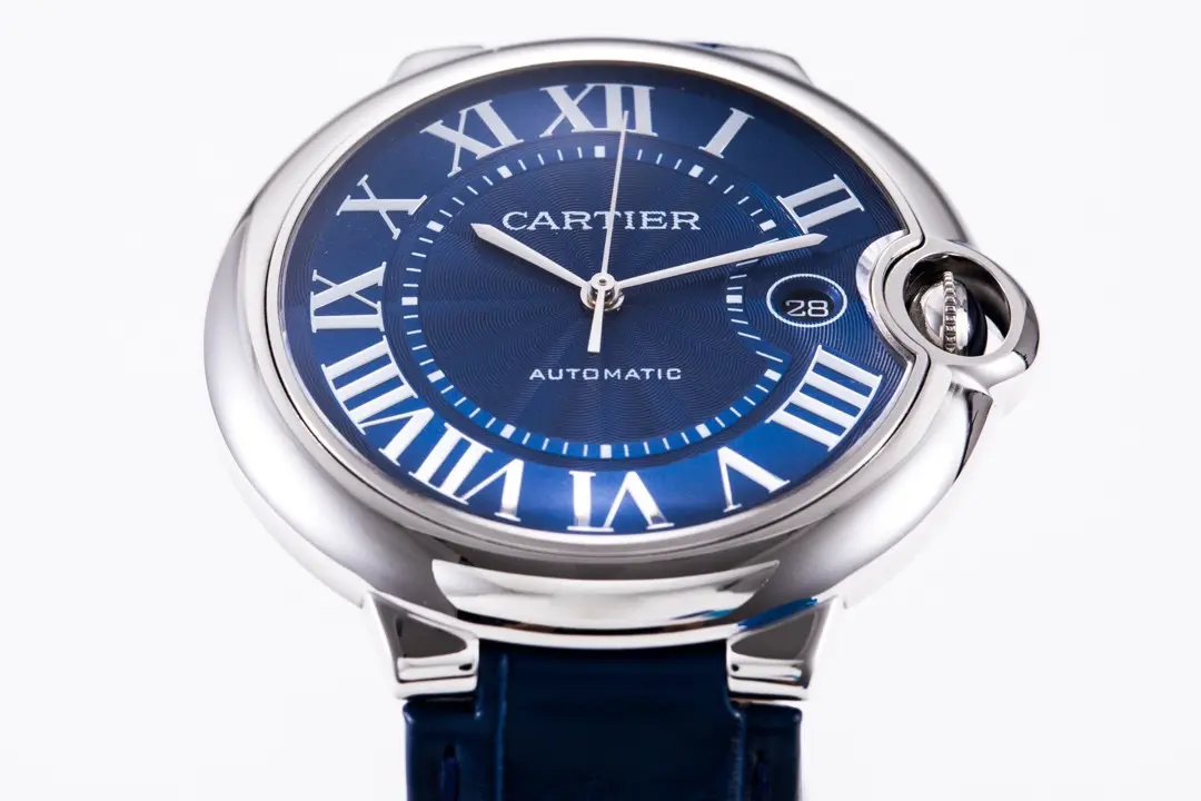 Cartier Ballon Bleu 42mm Blue Leather Watch - Image 3