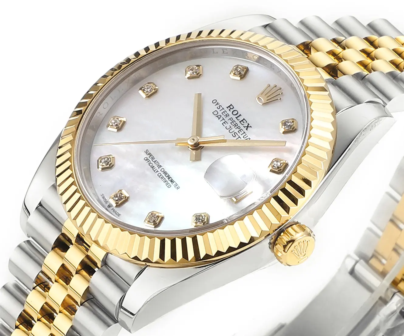 Rolex Datejust 41mm Two-Tone Gold and Steel Watch with Diamond Bezel - Image 4
