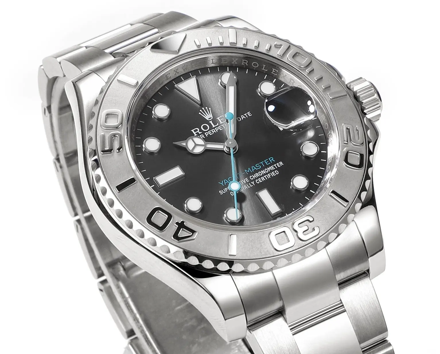 Rolex Yacht-Master 42 Stainless Steel Watch with Black Dial - Image 4