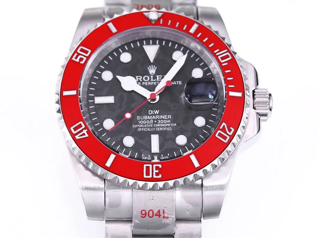 Rolex Submariner PARAKEET – Custom Black Gradient Green Dial with Red Bezel – 904L Stainless Steel by Official Store - Image 4
