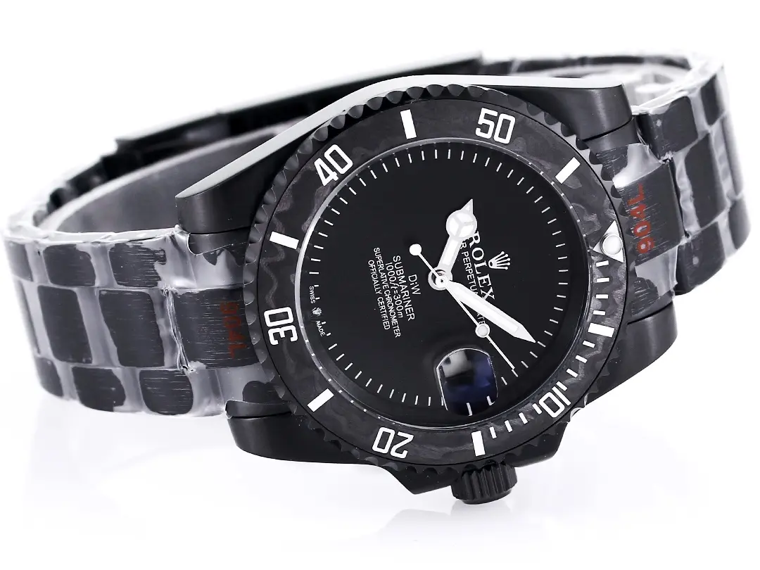 Rolex Submariner PARAKEET – Black Custom Carbon Fiber Bezel, Gradient Green Dial - Image 4
