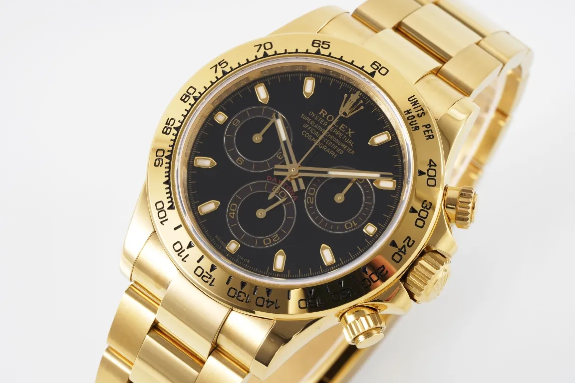 Rolex Daytona 4130 – Gold with Black Dial - Image 4