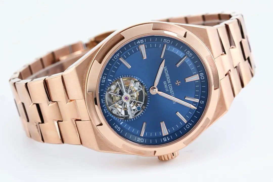 Vacheron Constantin Overseas Tourbillon – Rose Gold Case, Blue Dial, Steel Bracelet - Image 4