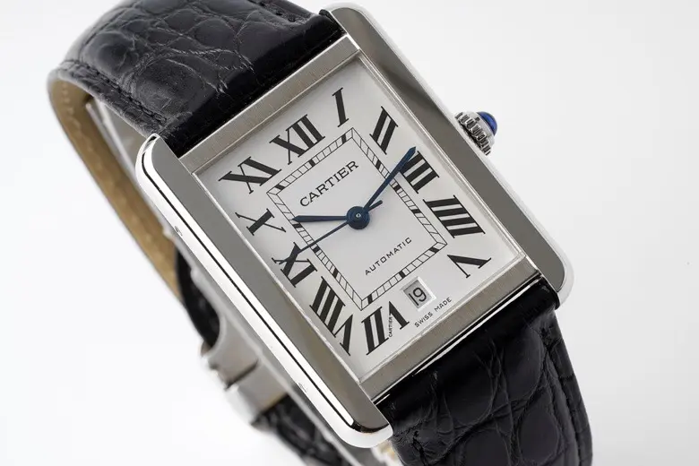 Cartier Tank W5200028 Silver Dial Black Leather - Image 9