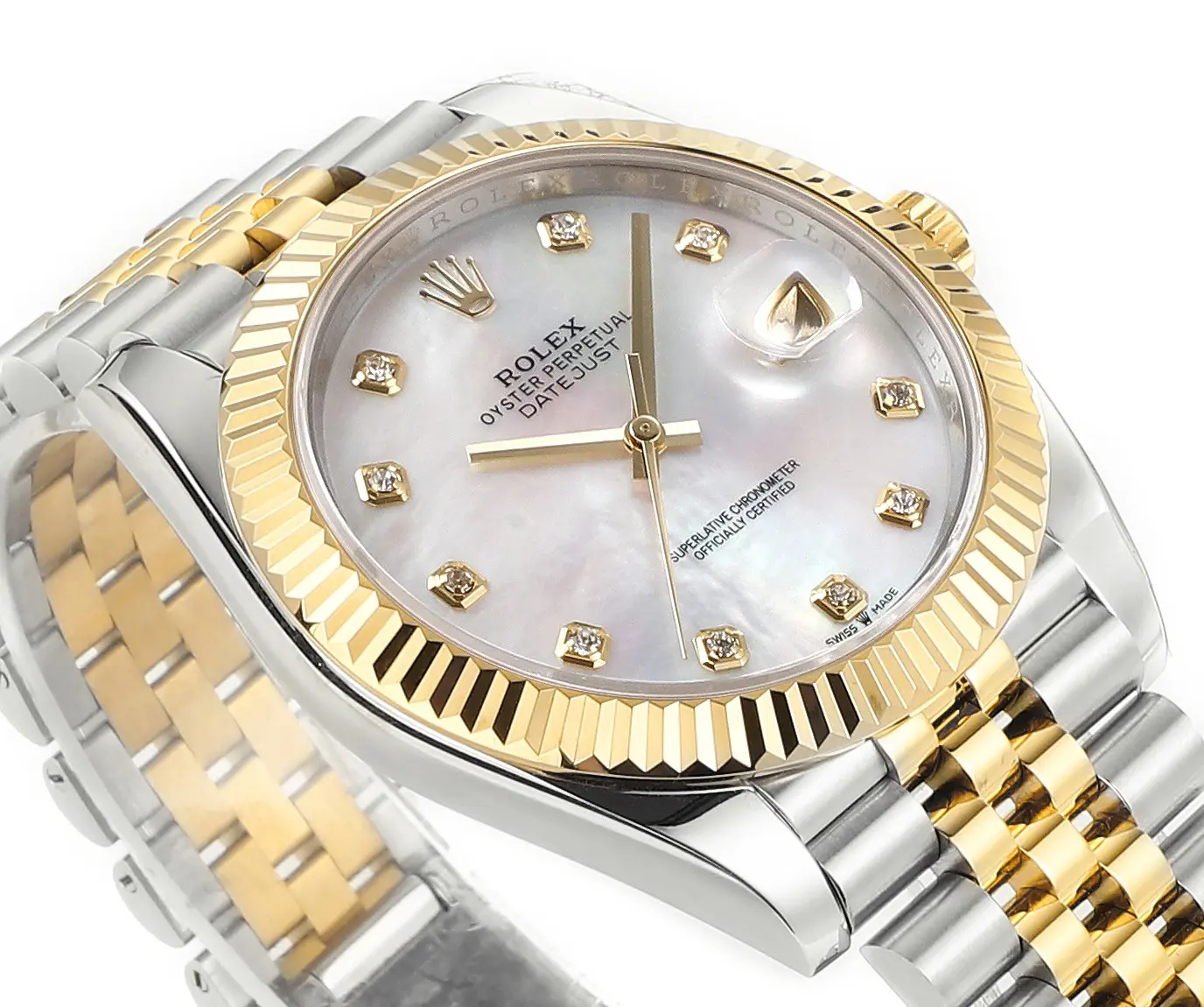 Rolex Datejust 41mm Two-Tone Gold and Steel Watch with Diamond Bezel - Image 5