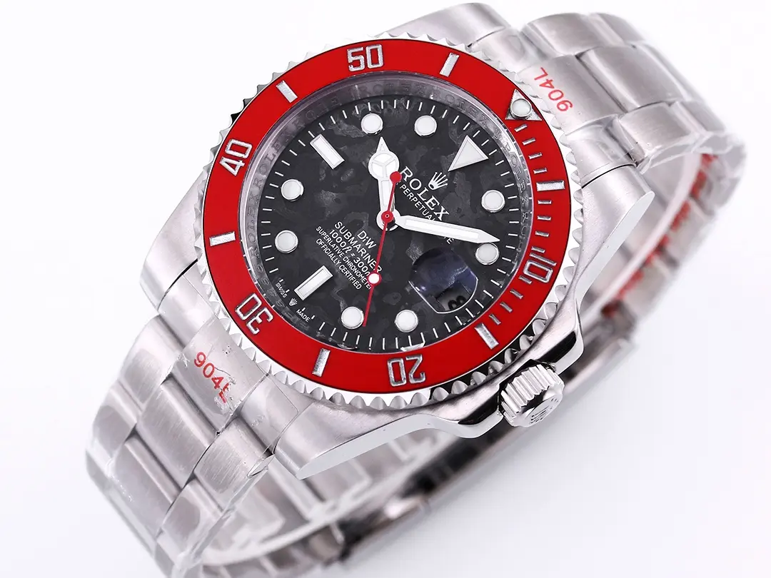 Rolex Submariner PARAKEET – Custom Black Gradient Green Dial with Red Bezel – 904L Stainless Steel by Official Store - Image 5