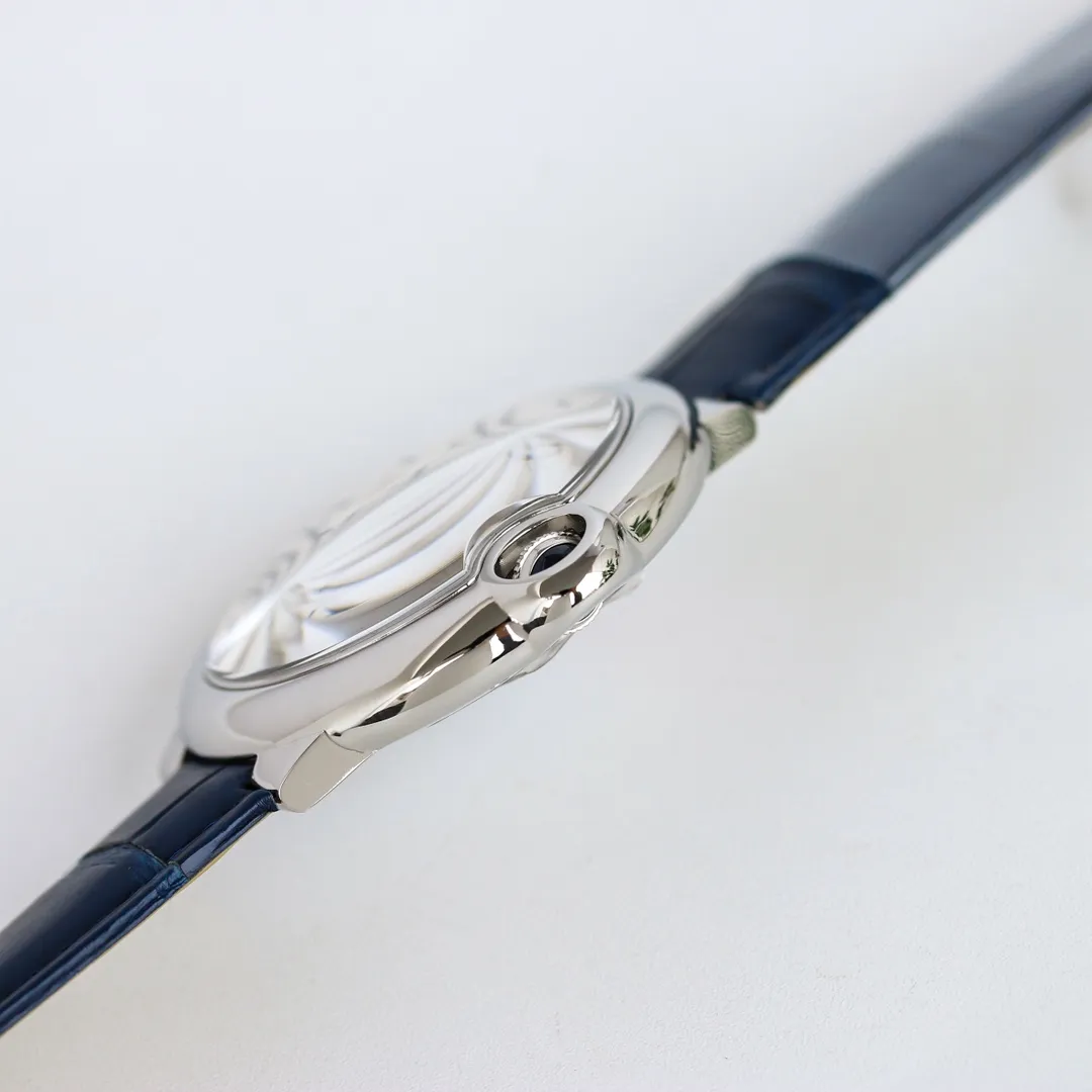 Cartier Ballon Bleu Automatic Blue Leather Watch – High-Quality Cartier - Image 4