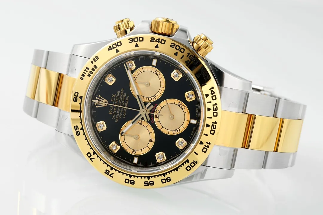 Rolex Daytona Watch – Two-Tone Stainless Steel and Gold, Black Dial, Chronograph - Image 5