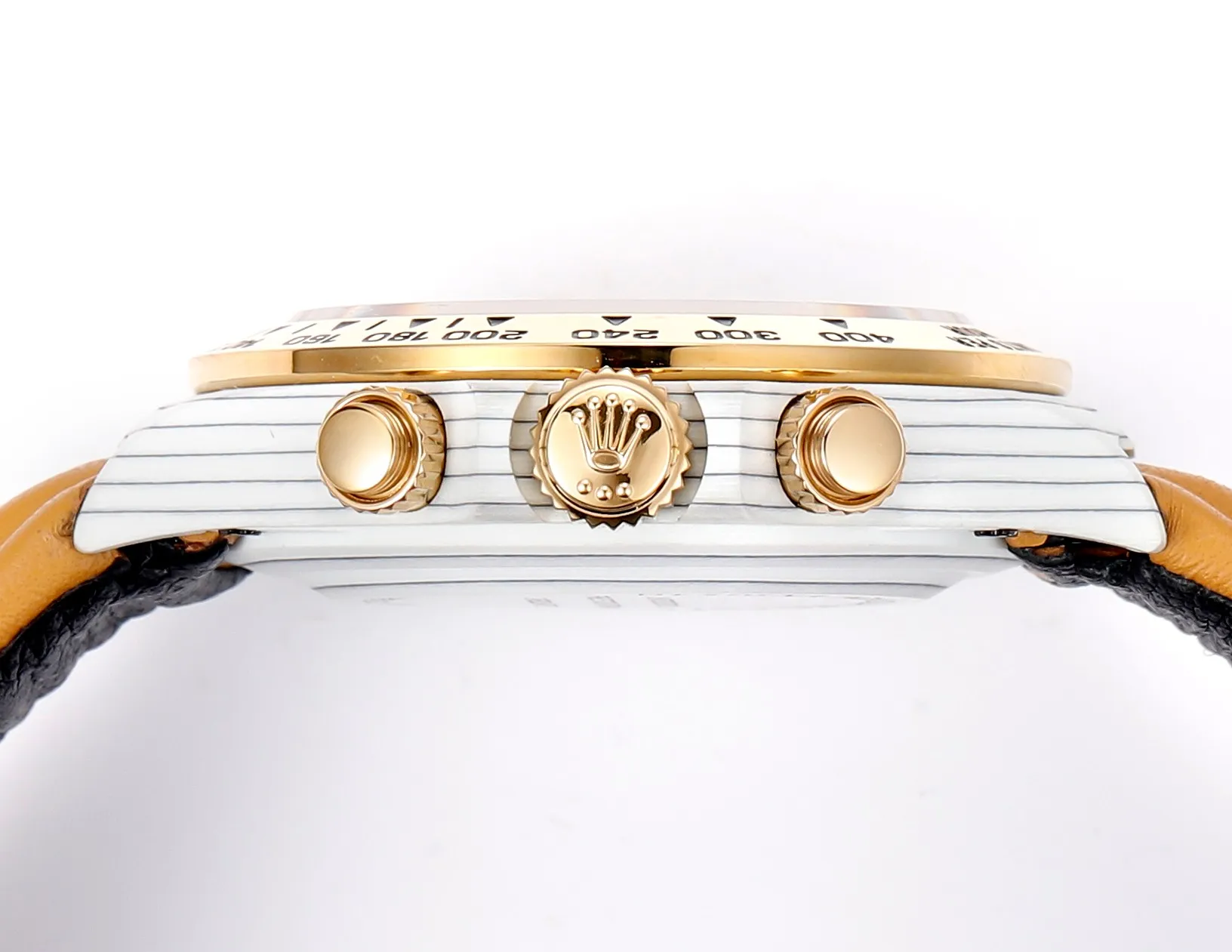 Rolex Daytona Carbon Fiber Custom Edition – Champagne Dial, Brown Strap, Enhanced Night Glow Case - Image 5