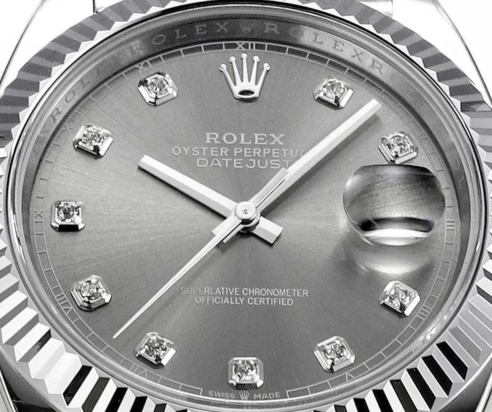 Rolex Datejust 41mm Watch – Silver Dial, Diamond Markers, Stainless Steel Jubilee Bracelet Rolex - Image 6