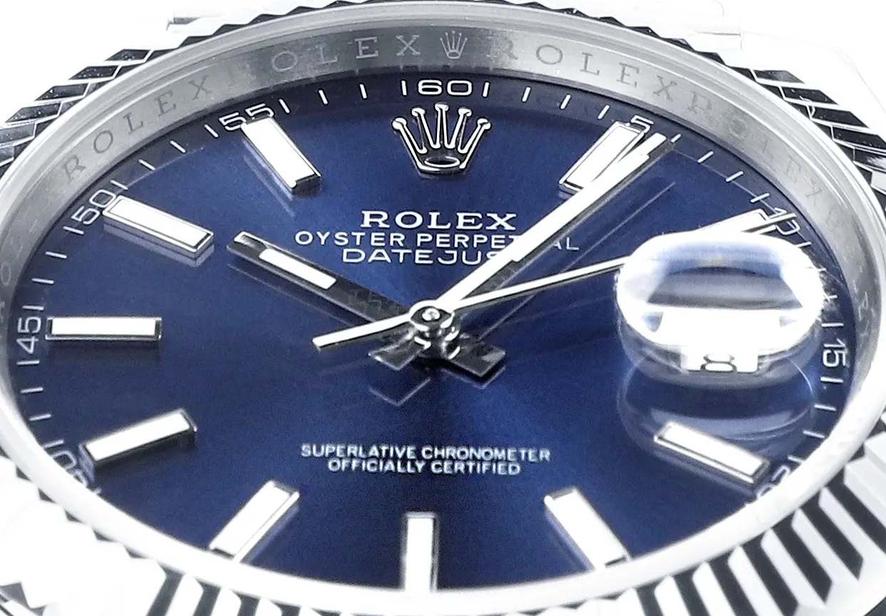 Rolex Datejust 41mm Watch – Silver with Blue Dial, Fluted Bezel Rolex - Image 6