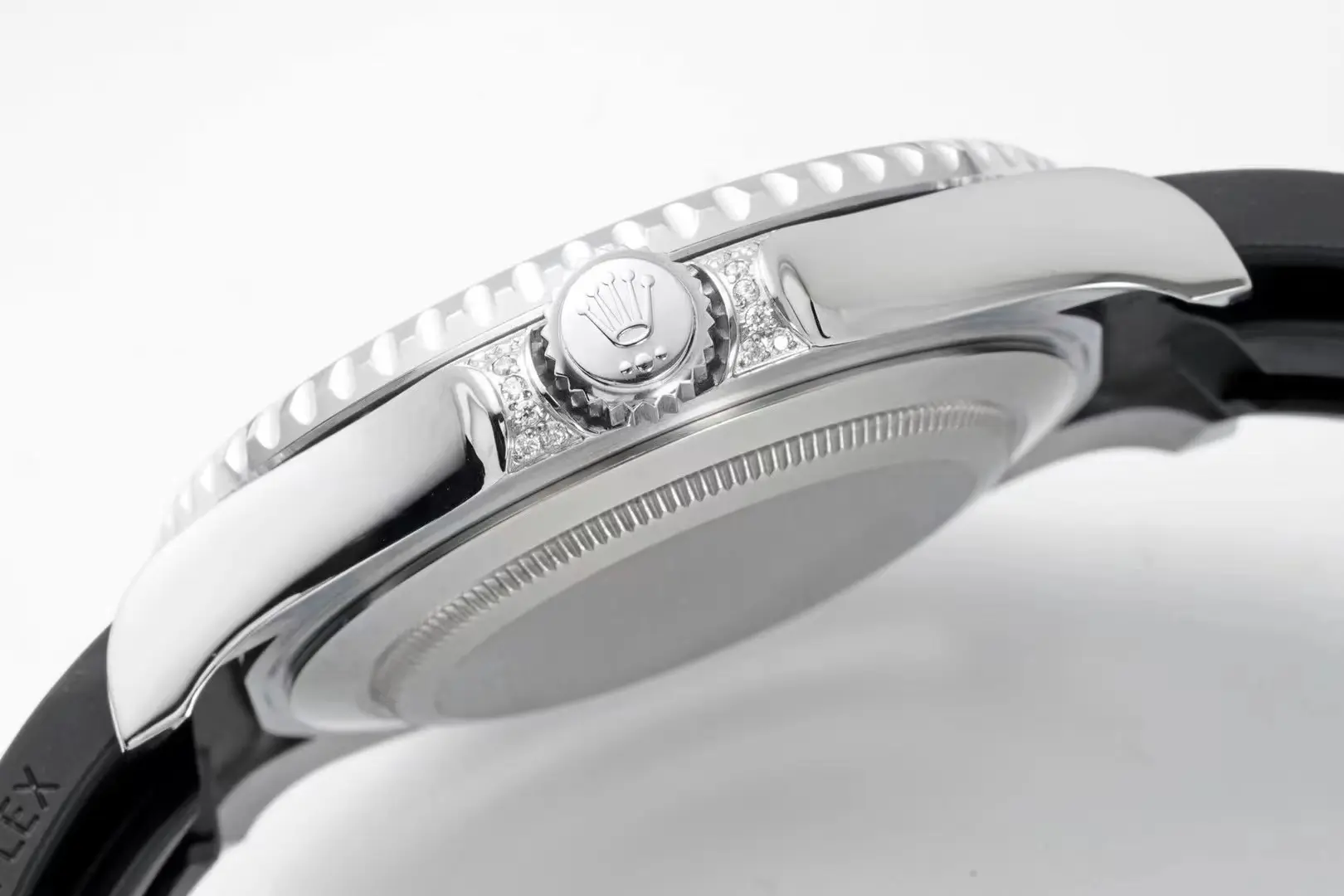 Rolex Yacht-Master 42mm Platinum Case Watch with Diamond & Amethyst Bezel and Black Rubber Strap - Image 6