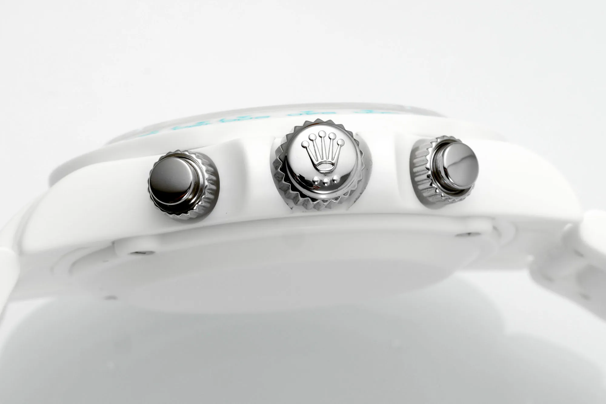 Rolex Daytona Ceramic Watch – White Strap, Turquoise Dial - Image 6
