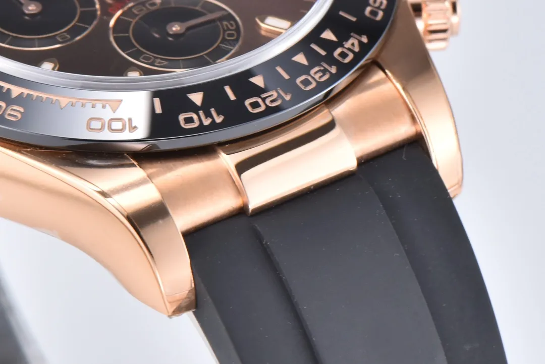 Rolex Daytona Watch with Black Rubber Strap, Brown Dial, and Exquisite - Image 6