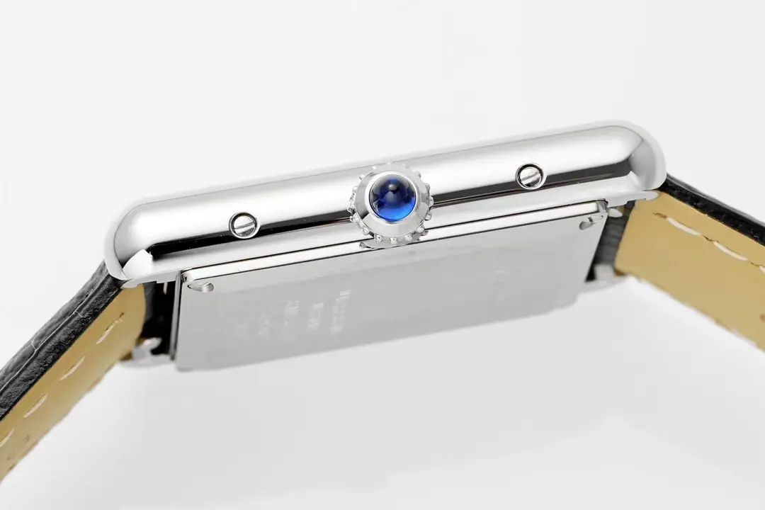 Cartier Tank Must Watch Black Leather Strap - Image 2
